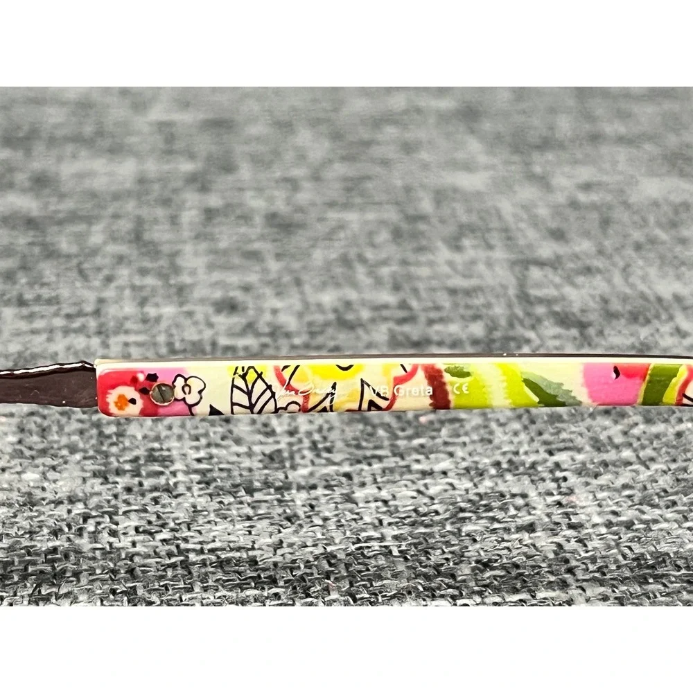 Vera Bradley Greta Clementine Floral Oval Eyeglasses Brown Metal 56-16-135 CLM